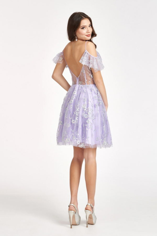 Embellished Short Cold Shoulder Dress by Elizabeth K GS1996 - product image 6