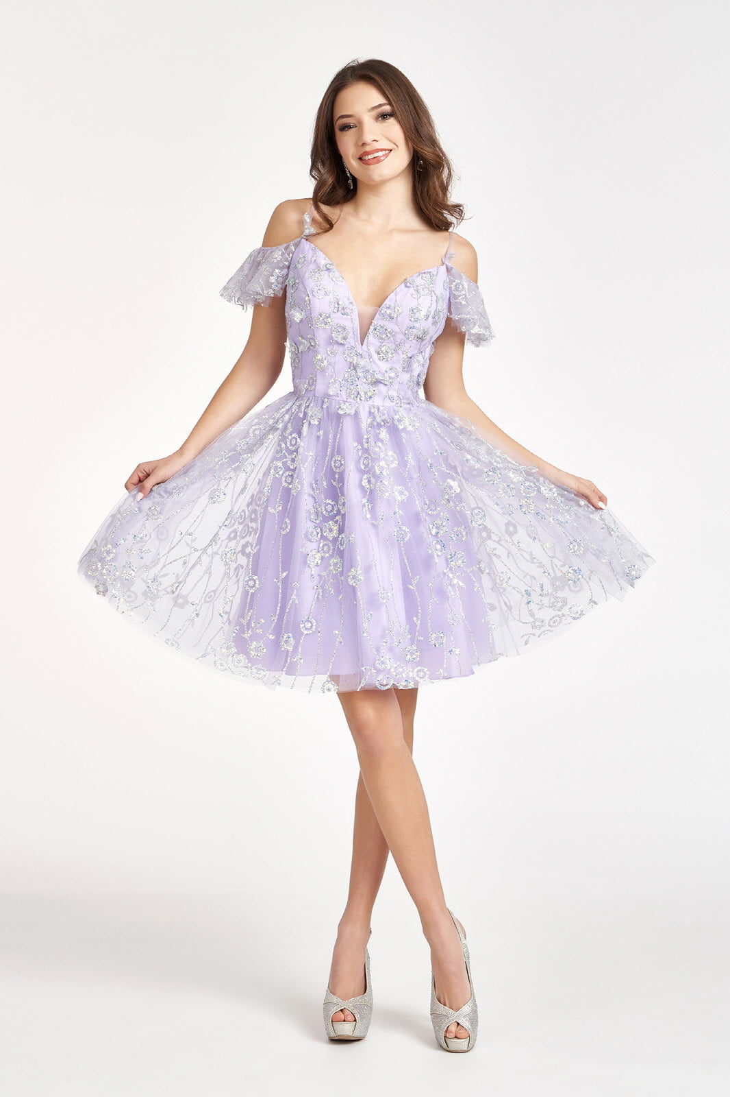 Embellished Short Cold Shoulder Dress by Elizabeth K GS1996 - product image 5