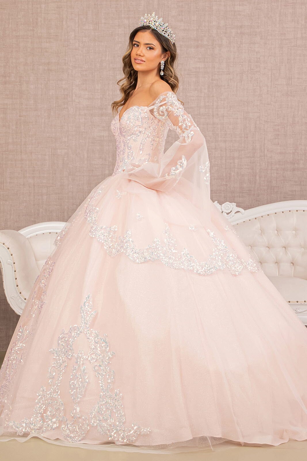 Embroidered Bell Sleeve Ball Gown by Elizabeth K GL3109 - product image 10