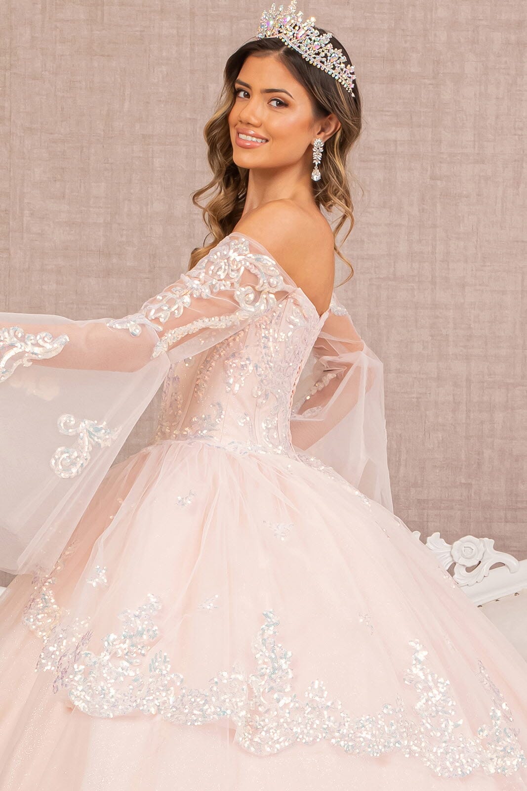 Embroidered Bell Sleeve Ball Gown by Elizabeth K GL3109 - product image 11