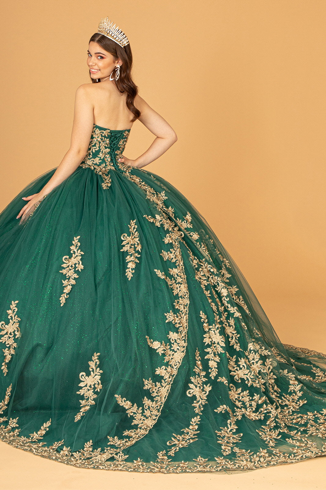 Embroidered Cape Ball Gown by Elizabeth K GL3016 - product image 9