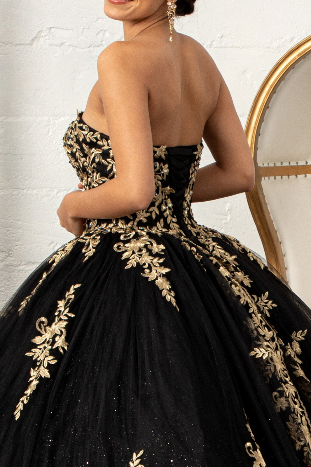 Embroidered Cape Ball Gown by Elizabeth K GL3016 - product image 5