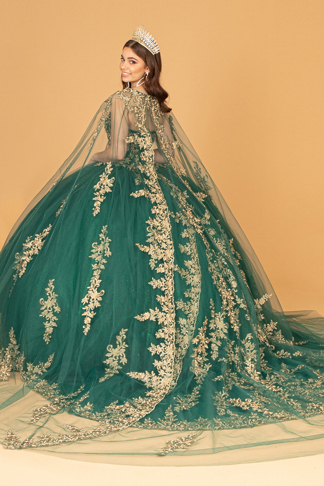 Embroidered Cape Ball Gown by Elizabeth K GL3016 - product image 7