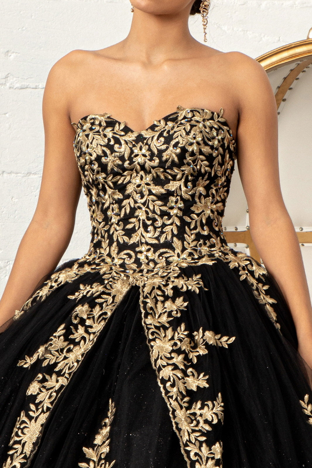 Embroidered Cape Ball Gown by Elizabeth K GL3016 - product image 4
