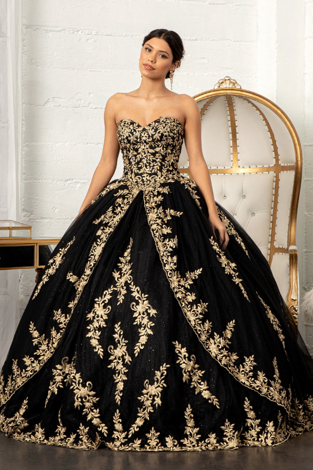Embroidered Cape Ball Gown by Elizabeth K GL3016 - product image 2