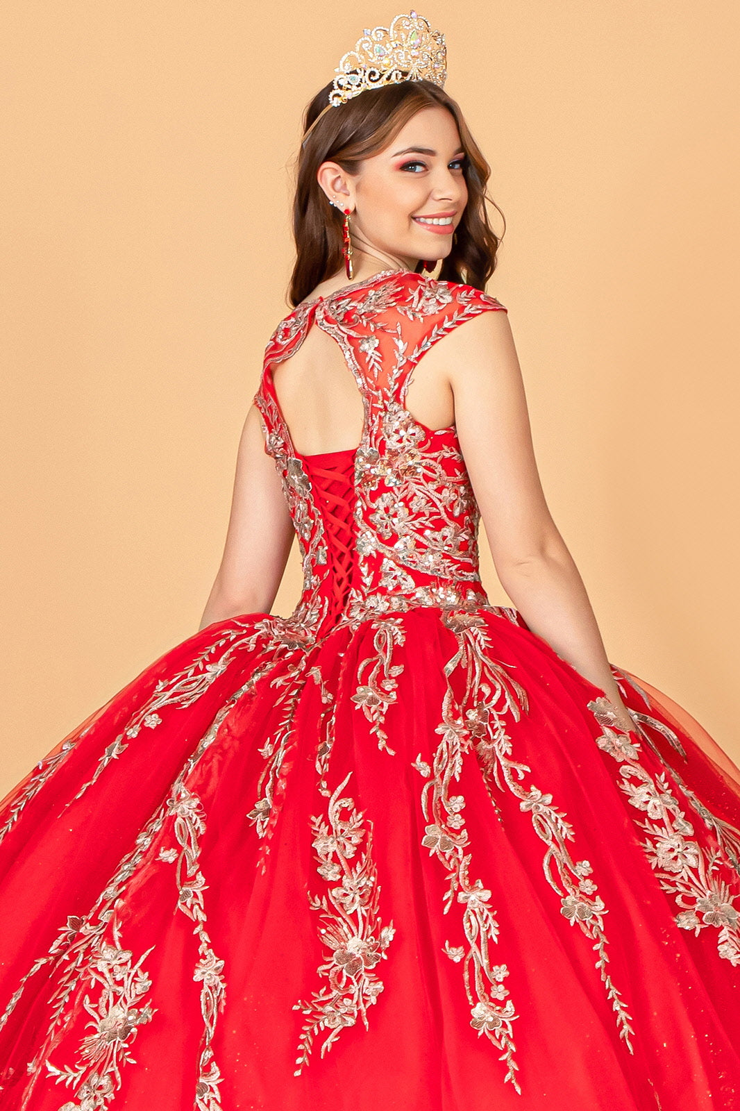 Embroidered Cape Ball Gown by Elizabeth K GL3076 - product image 9