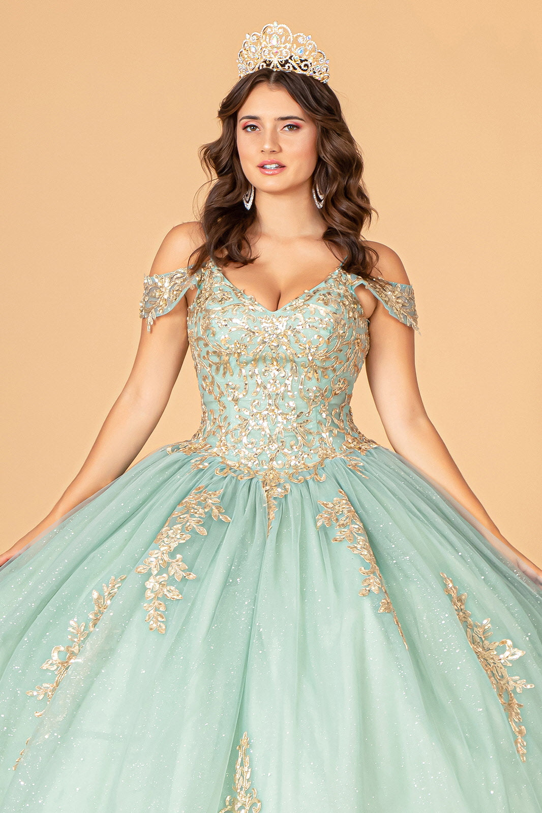 Embroidered Cold Shoulder Ball Gown by Elizabeth K GL3100 - product image 3