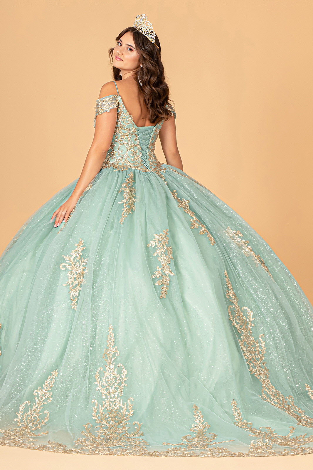 Embroidered Cold Shoulder Ball Gown by Elizabeth K GL3100 - product image 2