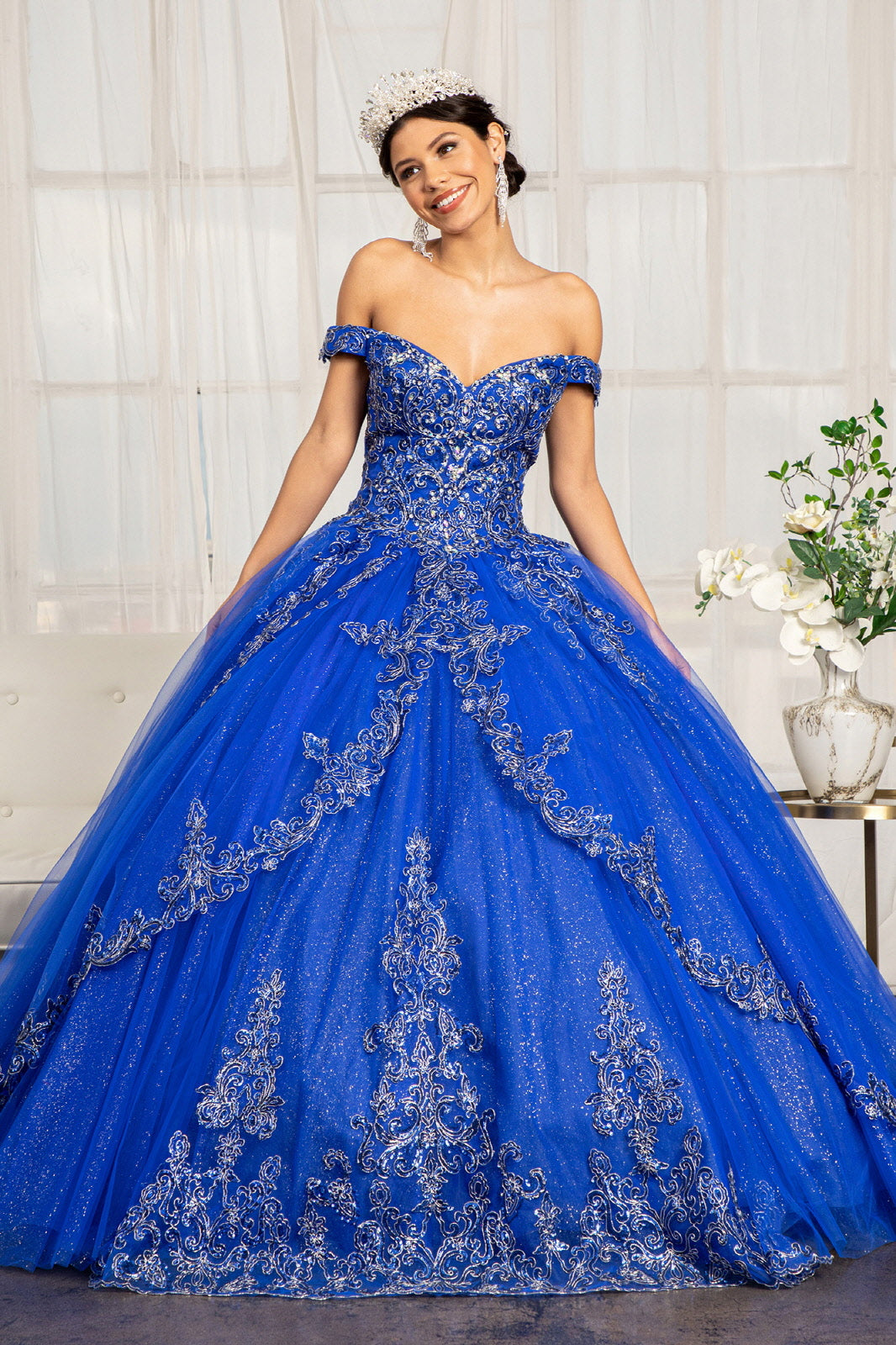 Embroidered Off Shoulder Ball Gown by Elizabeth K GL1972 - product image 1