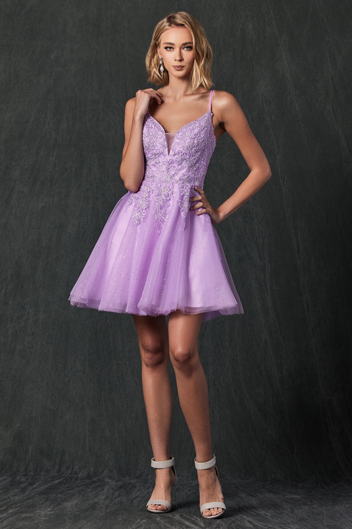 Embroidered Short Glitter Dress by Juliet 857 - product image 12