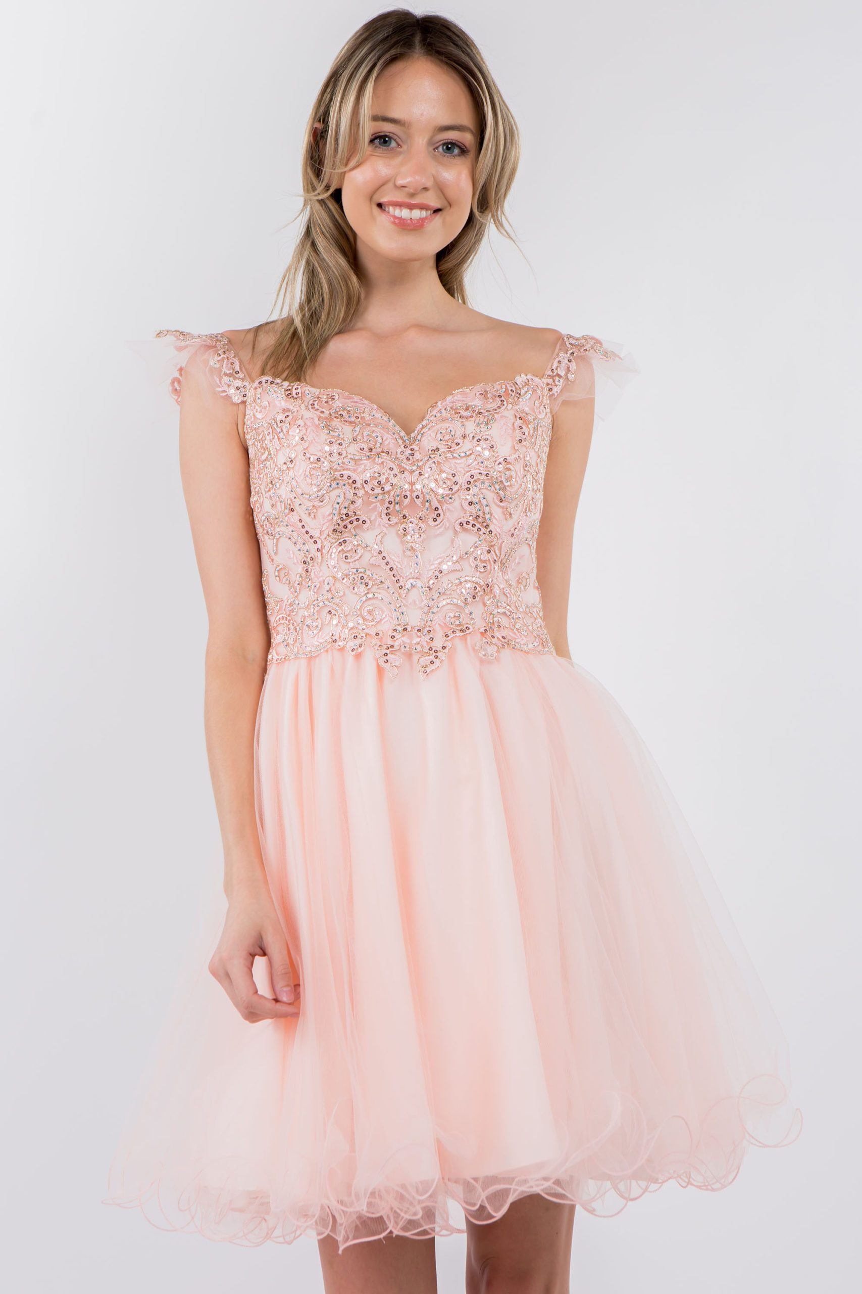 Embroidered Short Ruffled Dress by Elizabeth K GS1966 - product image 3
