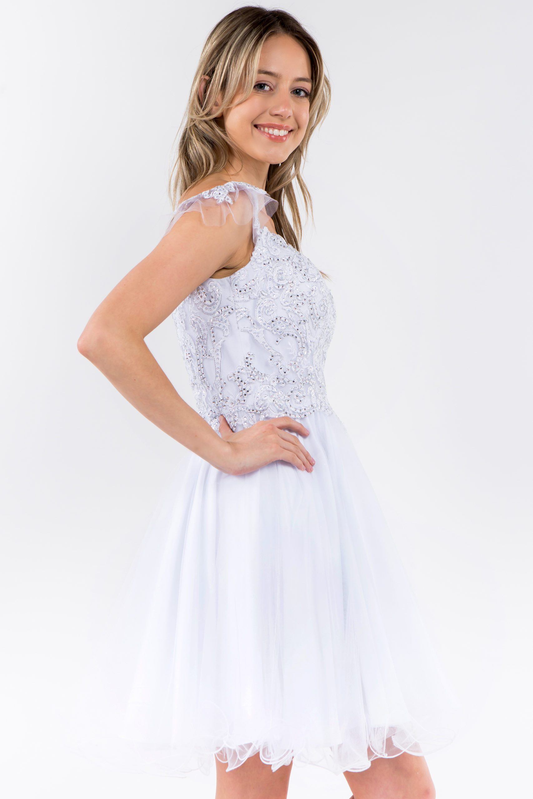 Embroidered Short Ruffled Dress by Elizabeth K GS1966 - product image 24