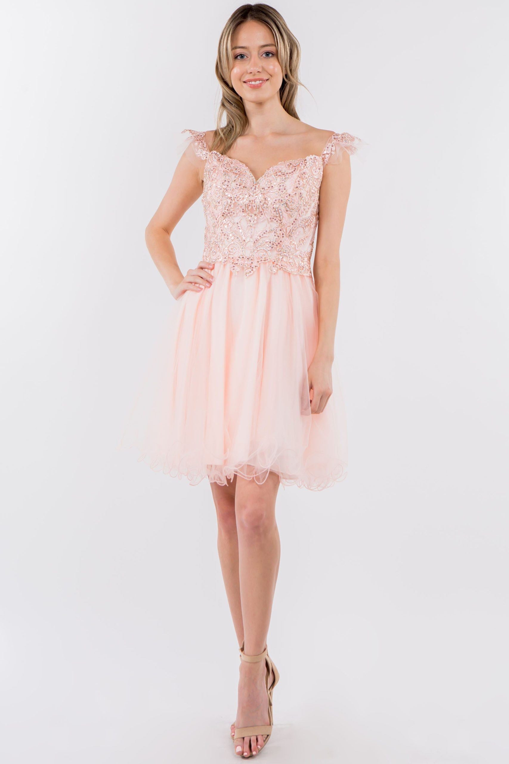 Embroidered Short Ruffled Dress by Elizabeth K GS1966 - product image 1