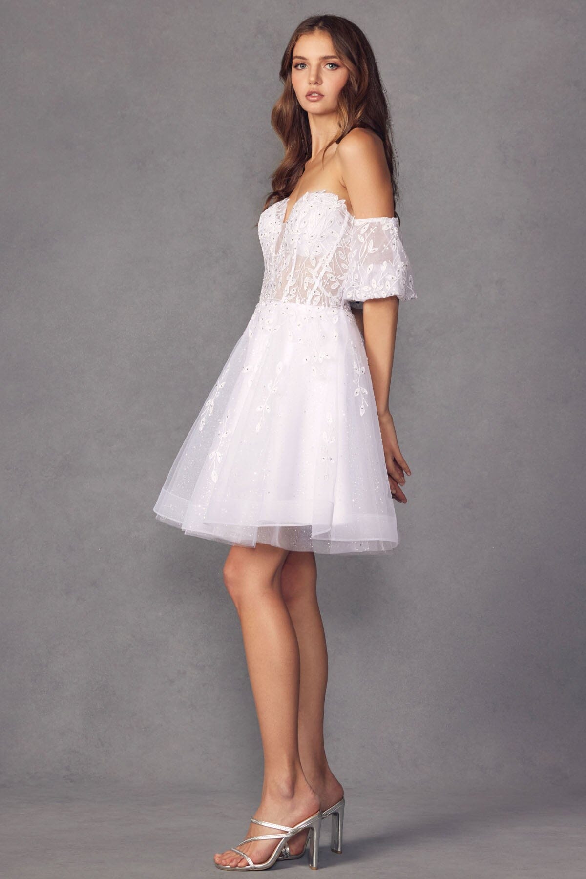 Embroidered Short Sweetheart Tulle Dress by Juliet 909 - product image 20