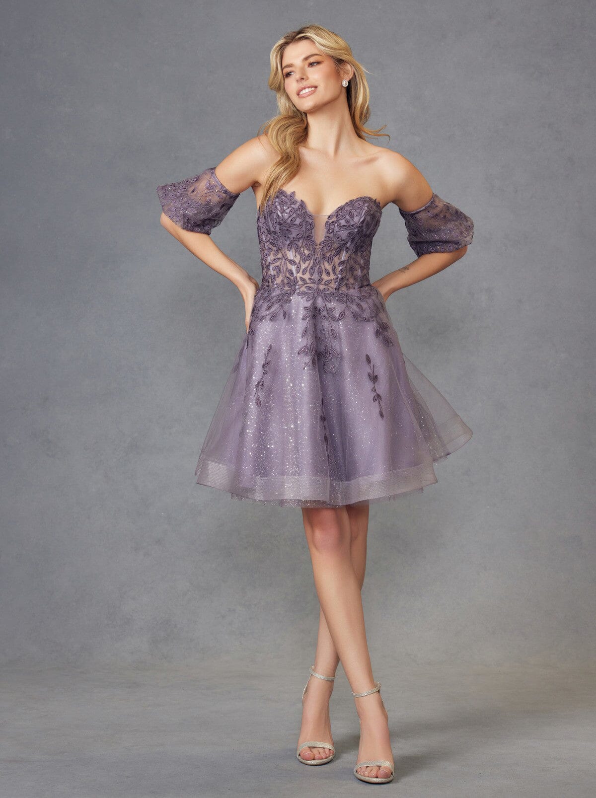 Embroidered Short Sweetheart Tulle Dress by Juliet 909 - product image 14