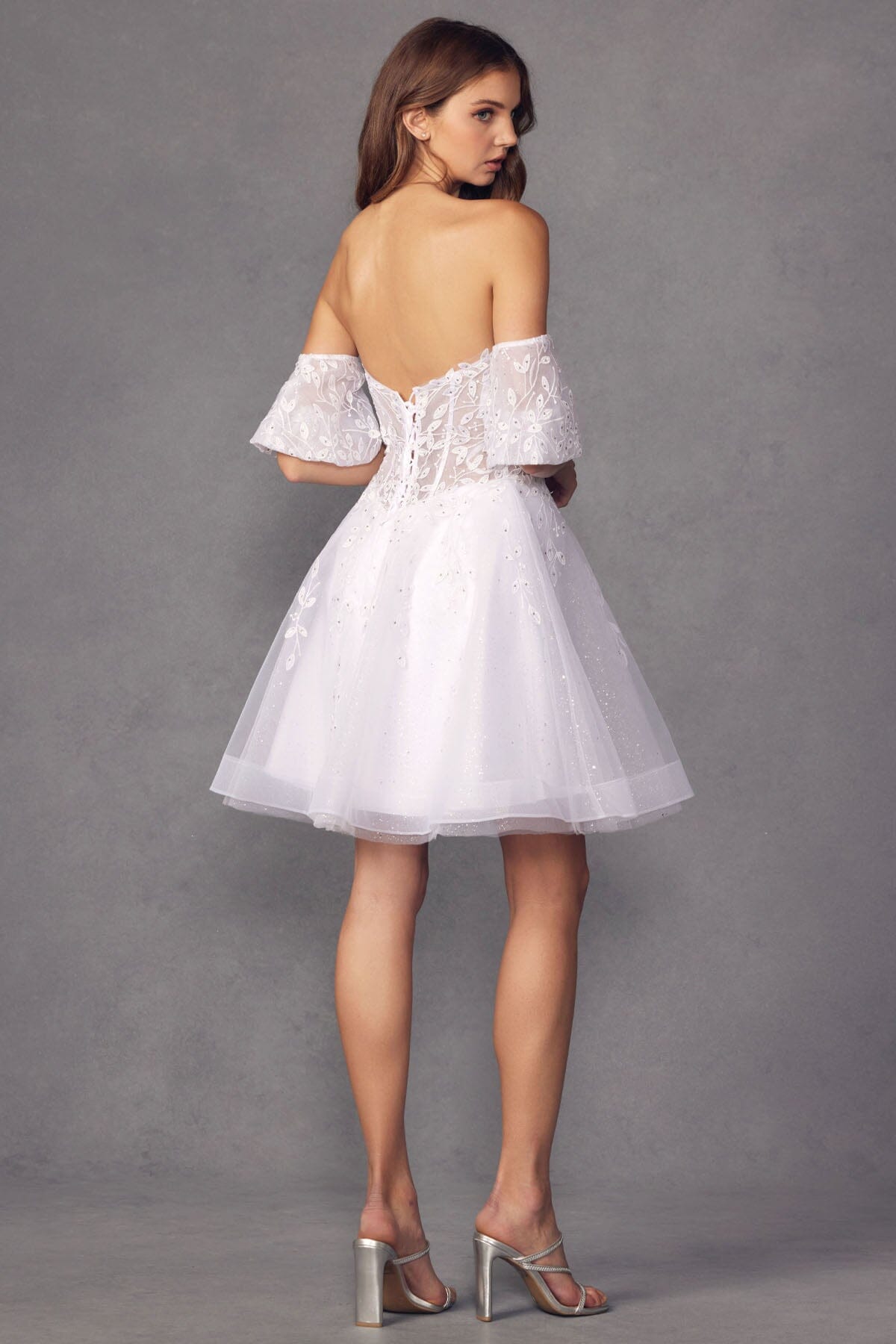 Embroidered Short Sweetheart Tulle Dress by Juliet 909 - product image 17