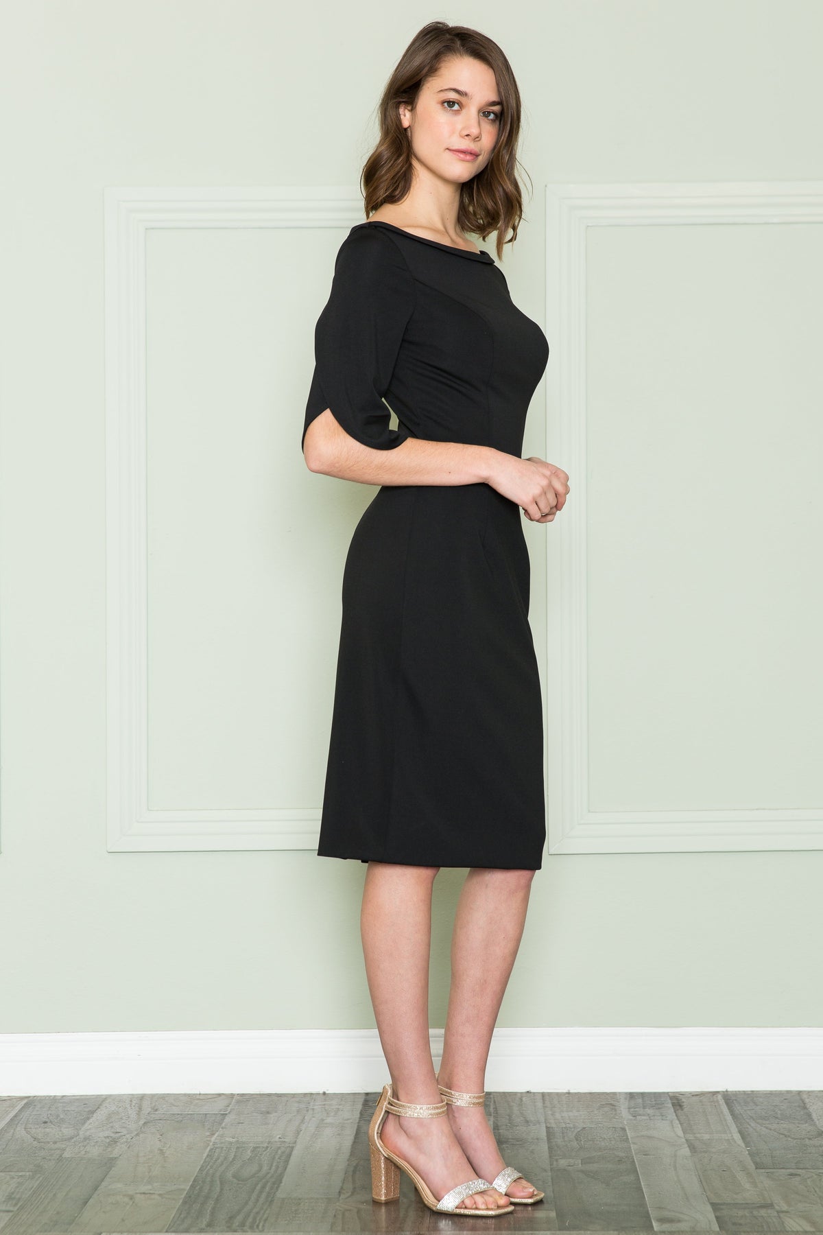 Fitted Short Mid-Sleeve Jersey Dress by Poly USA 8772 - product image 8
