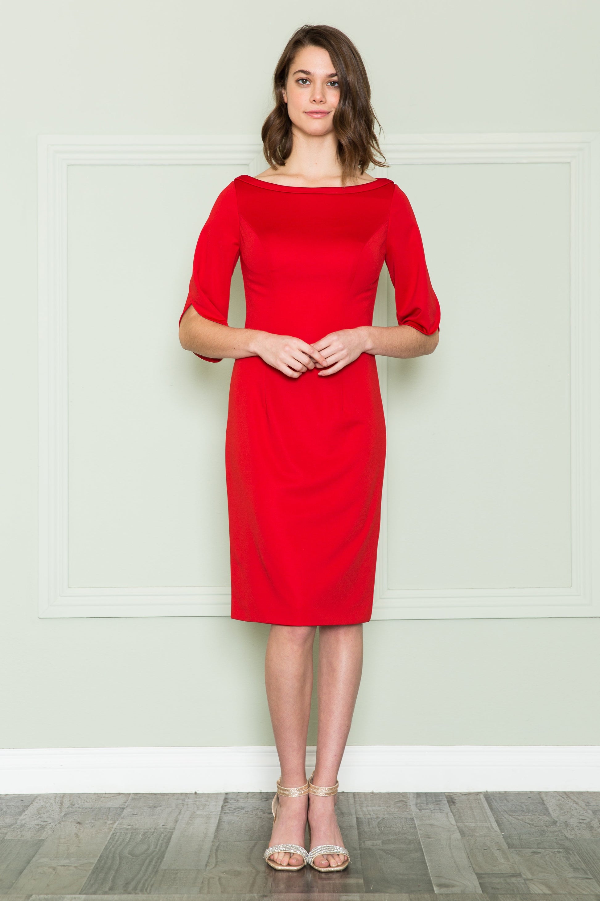 Fitted Short Mid-Sleeve Jersey Dress by Poly USA 8772 - product image 5