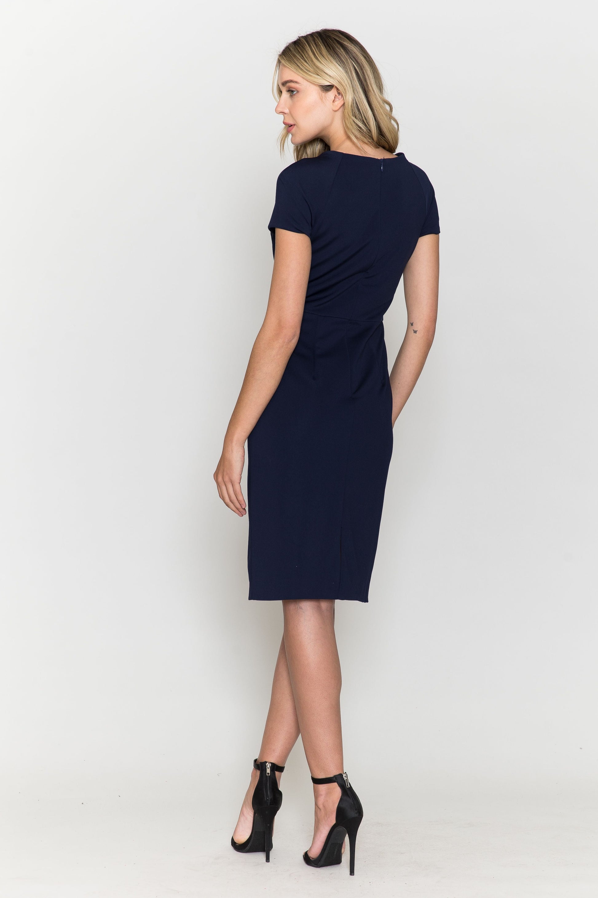 Fitted Short Sleeve Cocktail Dress by Poly USA 8774 - product image 2