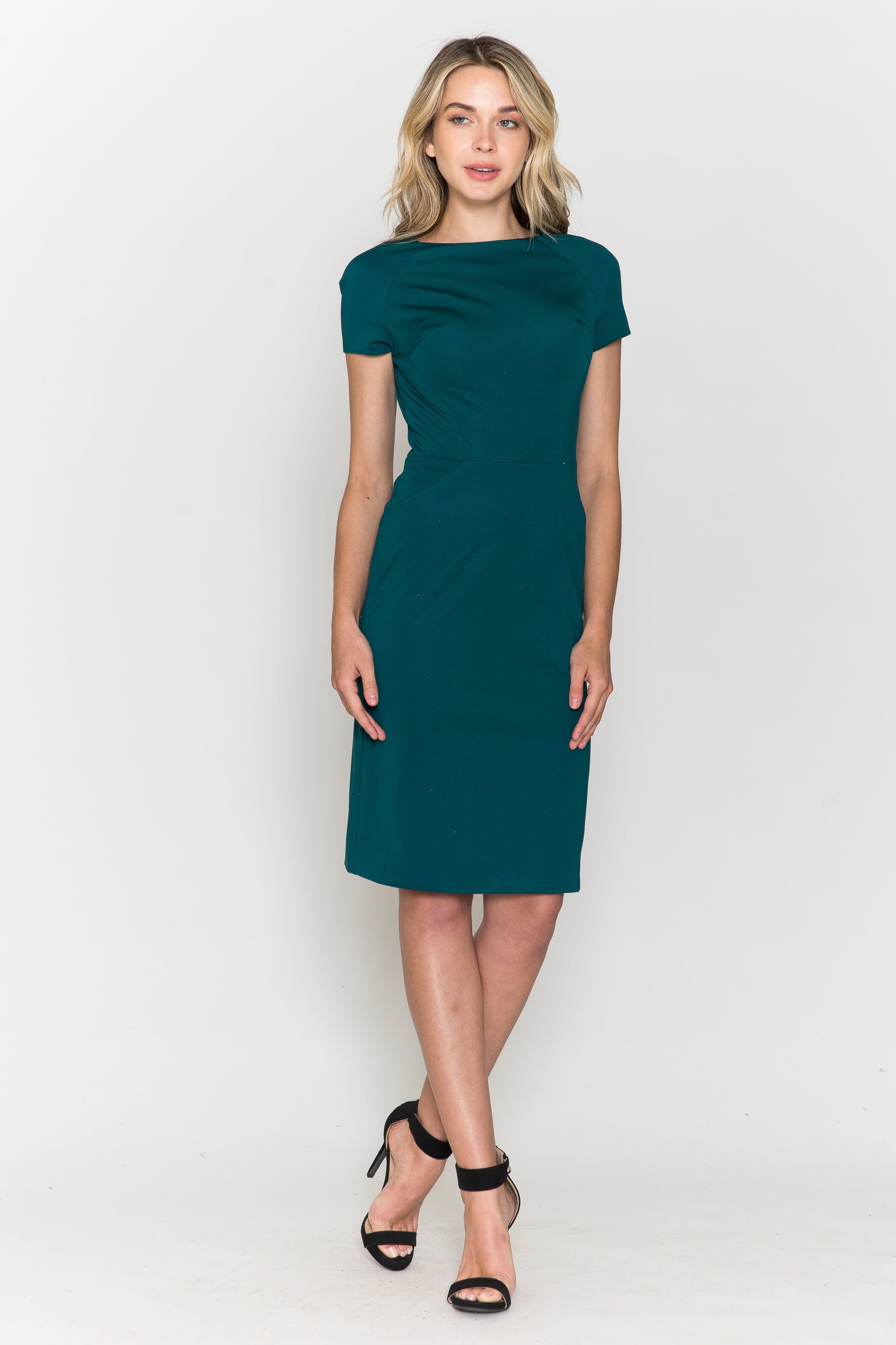Fitted Short Sleeve Cocktail Dress by Poly USA 8774 - product image 6