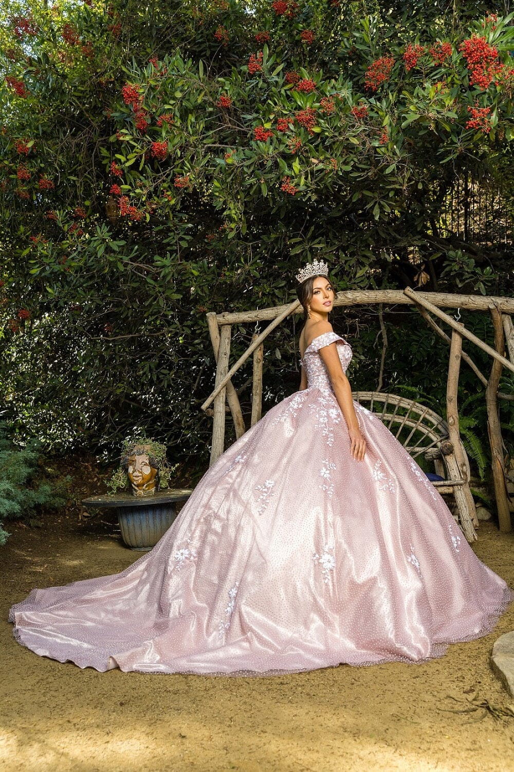 Floral Applique Off Shoulder Ball Gown by Cinderella Couture 8060J - product image 5