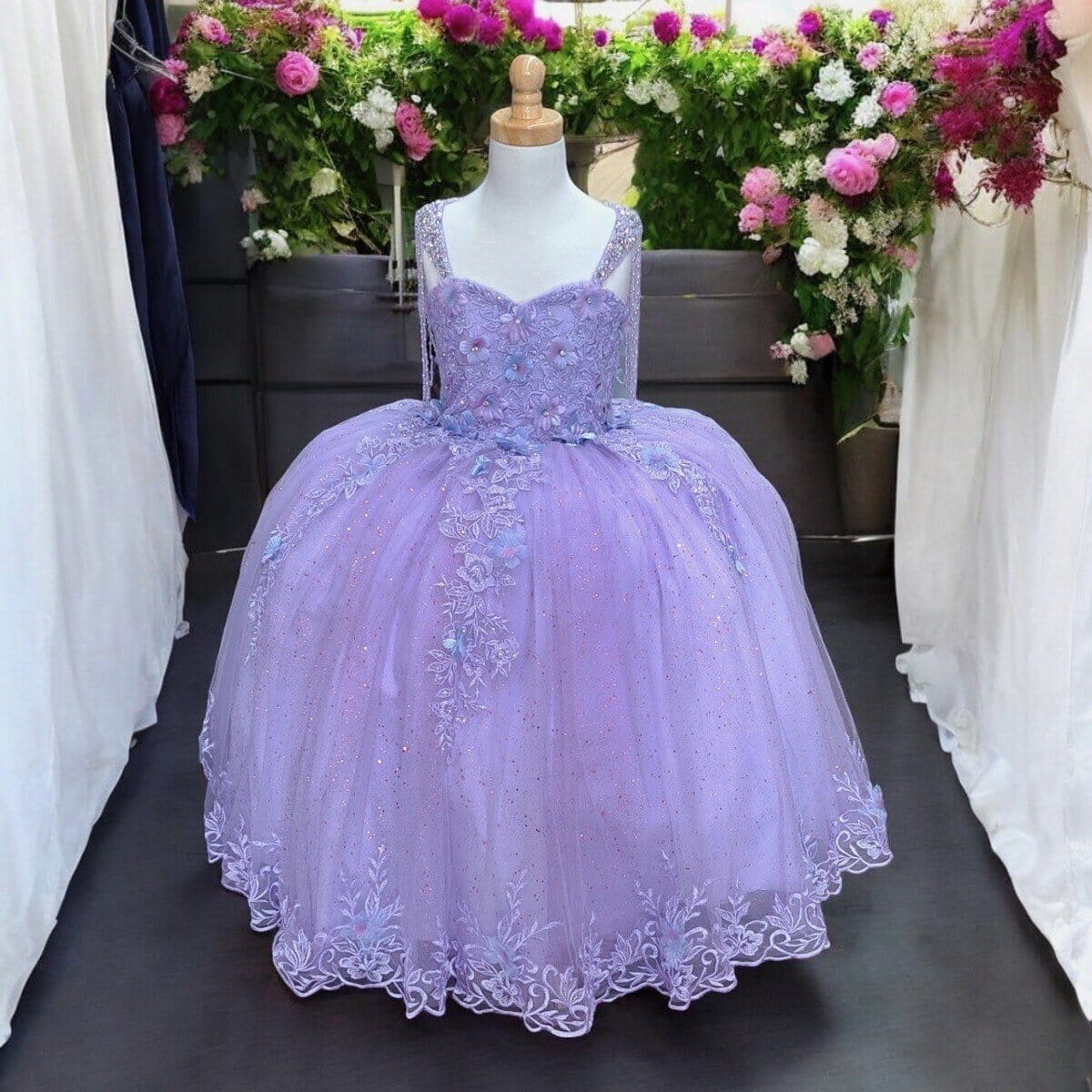 Floral Applique Sleeveless Ball Gown by Calla SCL-30011 - product image 3