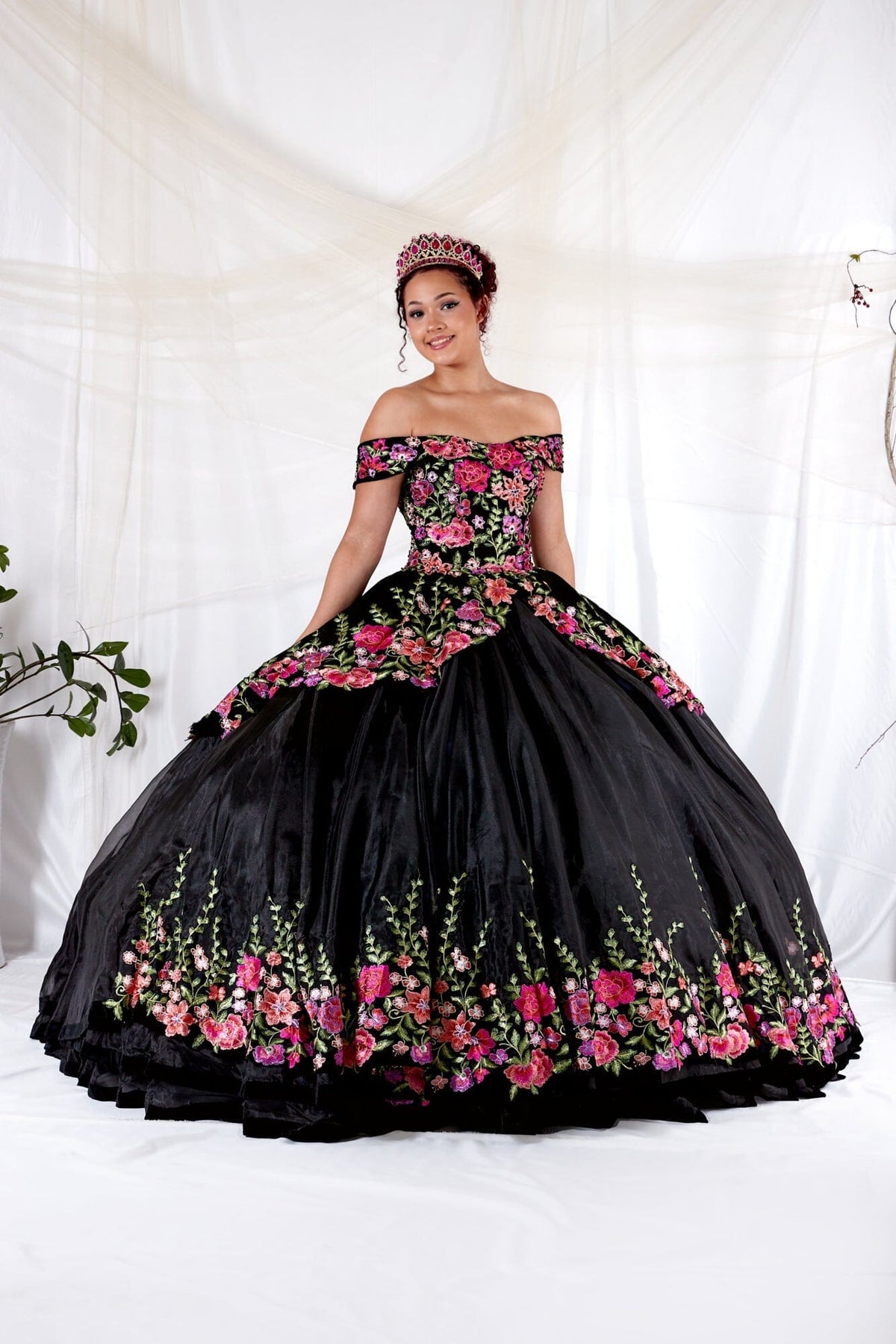 Floral Charro Off Shoulder Ball Gown by Calla SCL-30016 - product image 6
