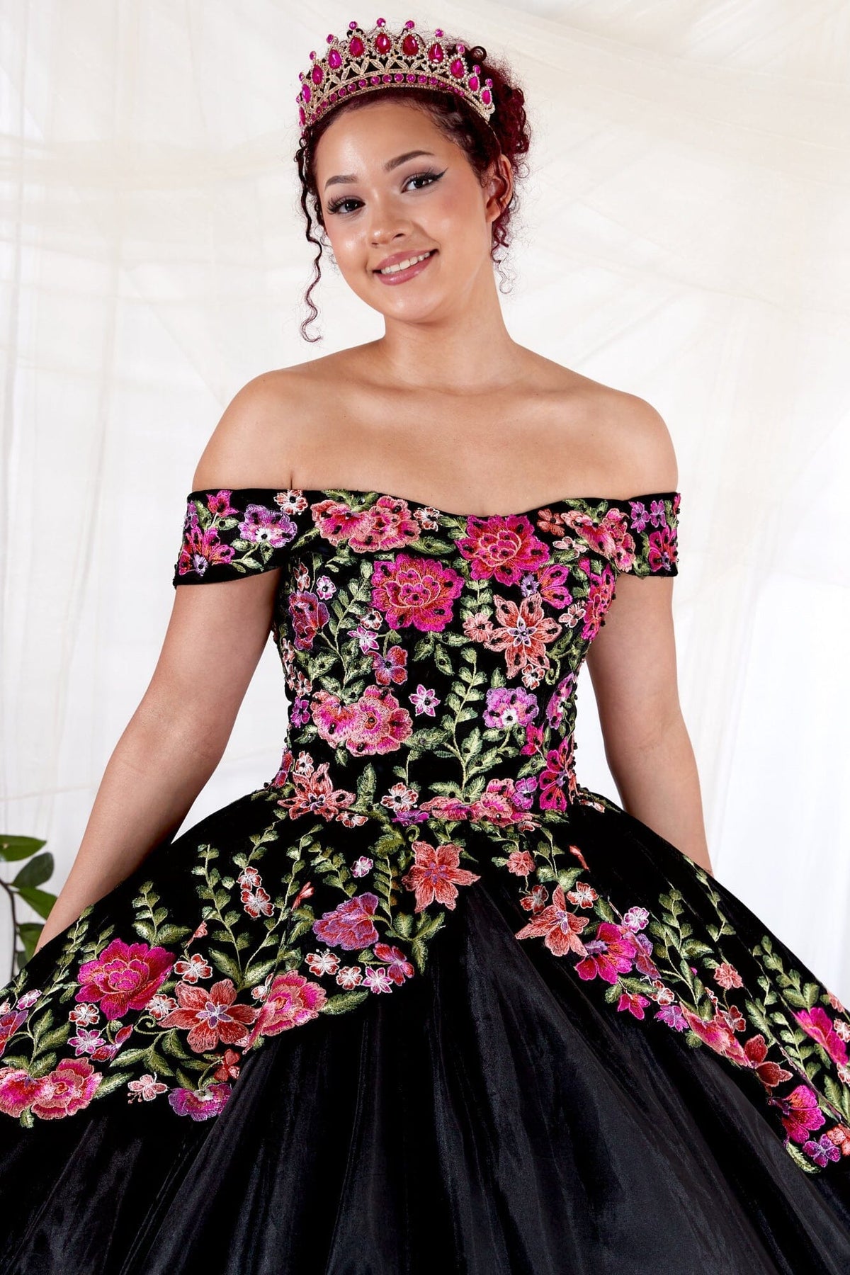 Floral Charro Off Shoulder Ball Gown by Calla SCL-30016 - product image 3
