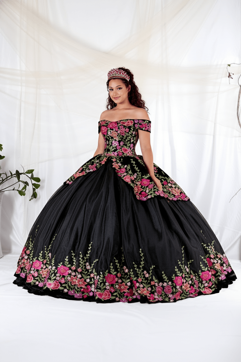 Floral Charro Off Shoulder Ball Gown by Calla SCL-30016 - product image 1