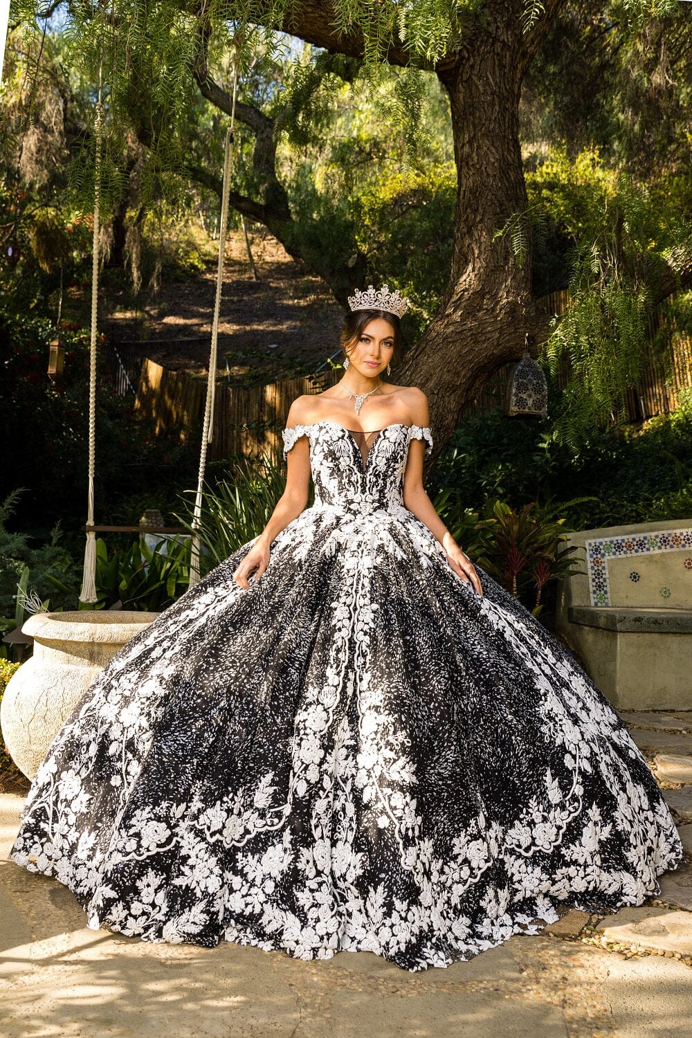 Floral Embroidered Off Shoulder Ball Gown by Cinderella Couture 8070J - product image 3