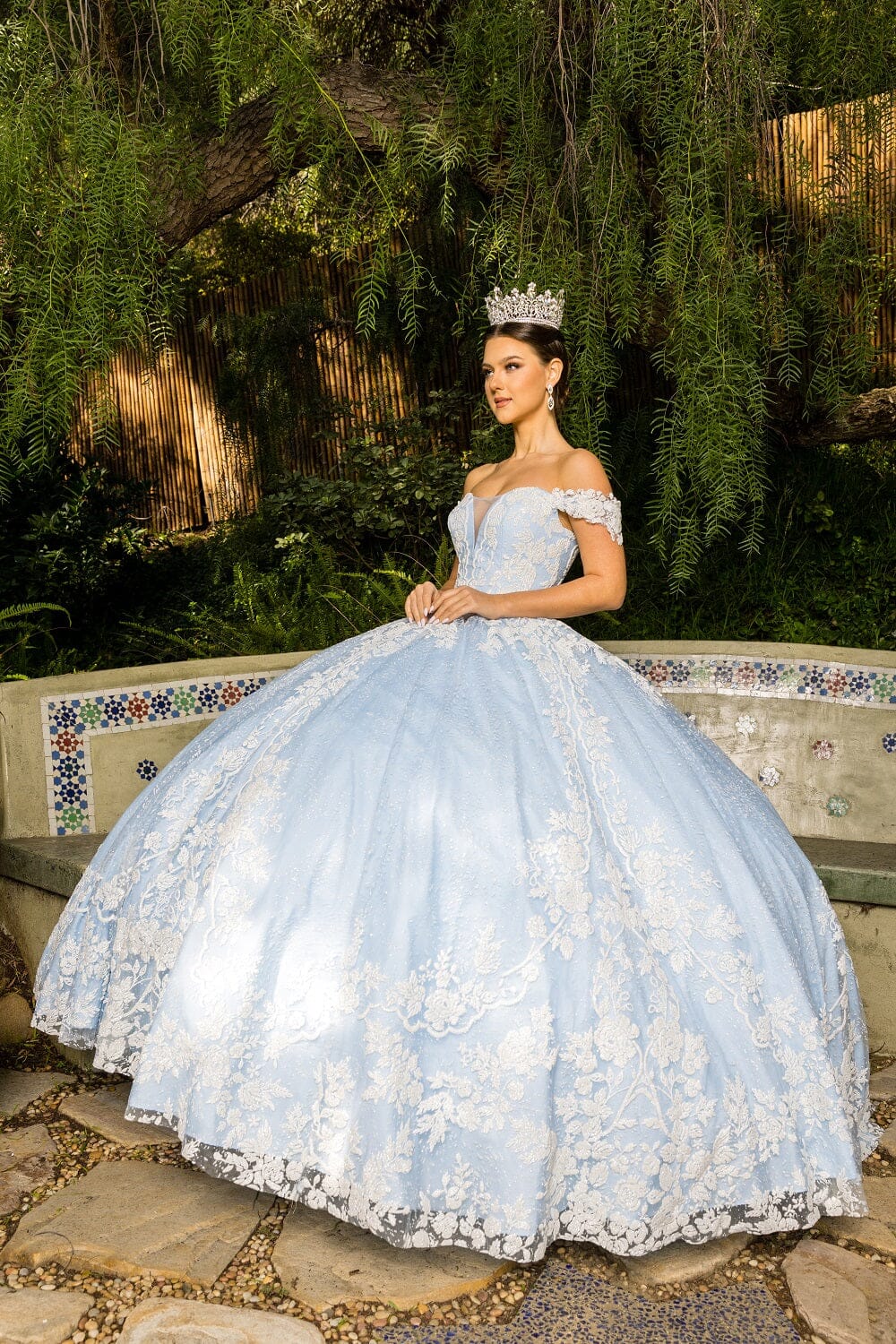 Floral Embroidered Off Shoulder Ball Gown by Cinderella Couture 8070J - product image 9