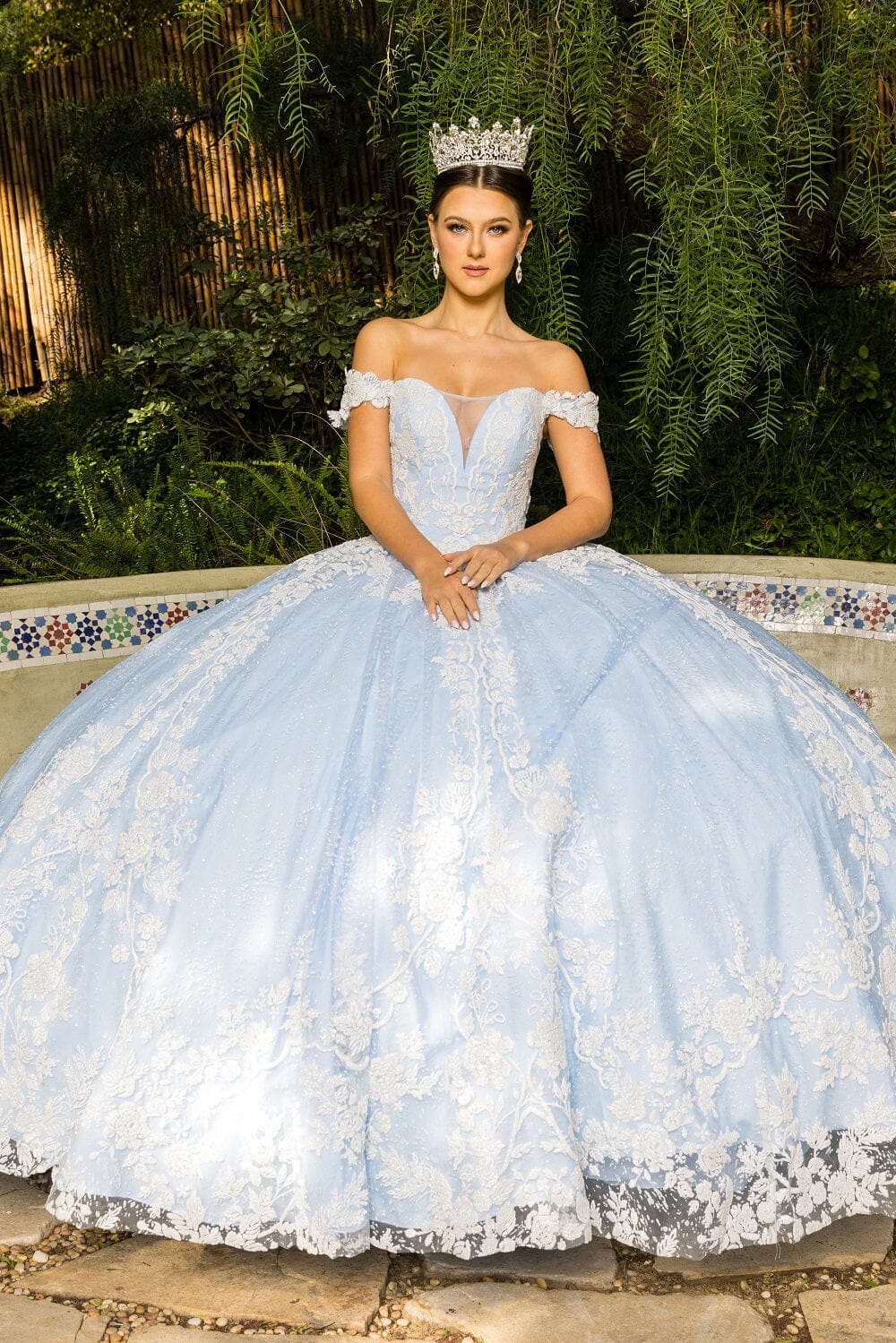 Floral Embroidered Off Shoulder Ball Gown by Cinderella Couture 8070J - product image 6