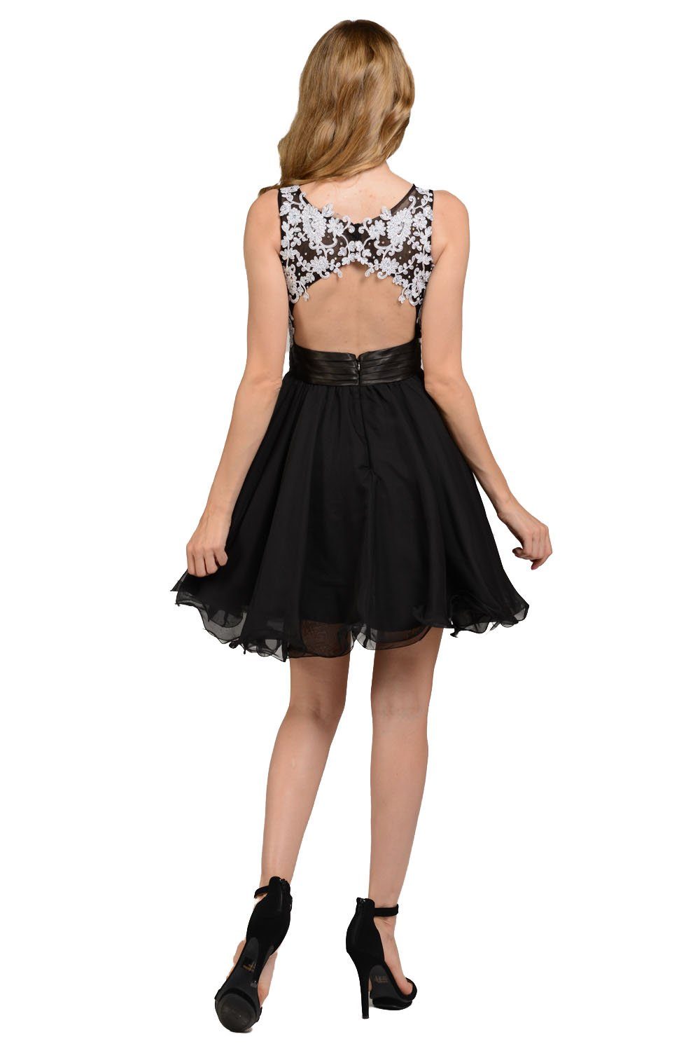 Fuchsia Short Sleeveless Lace Applique Dress by Poly USA - product image 6