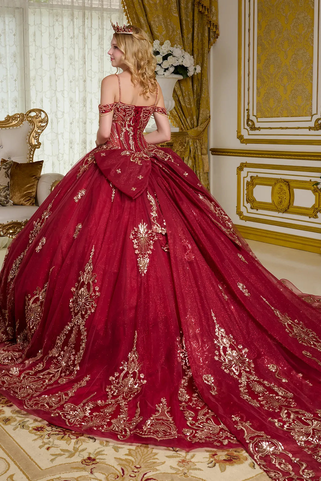 Cold Shoulder Ball Gown by Elizabeth K GL3639