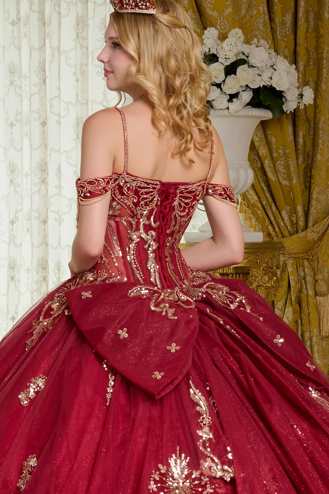 Cold Shoulder Ball Gown by Elizabeth K GL3639