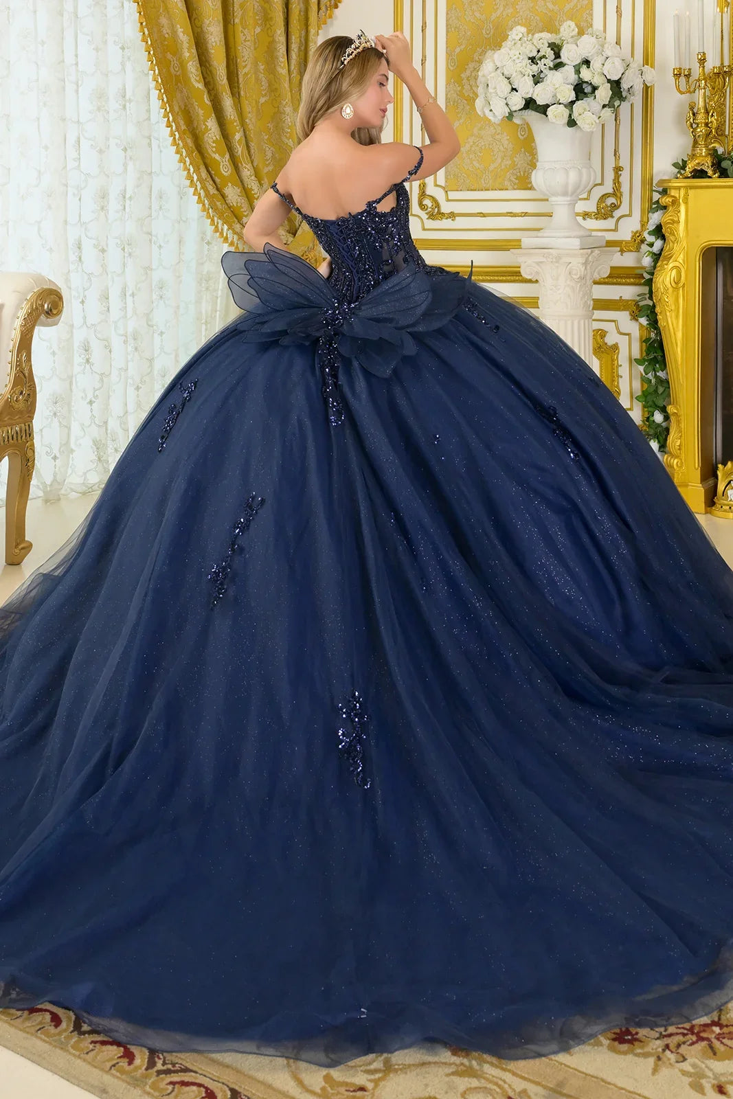 Beaded Off Shoulder Ball Gown by Elizabeth K GL3712 - product image 7