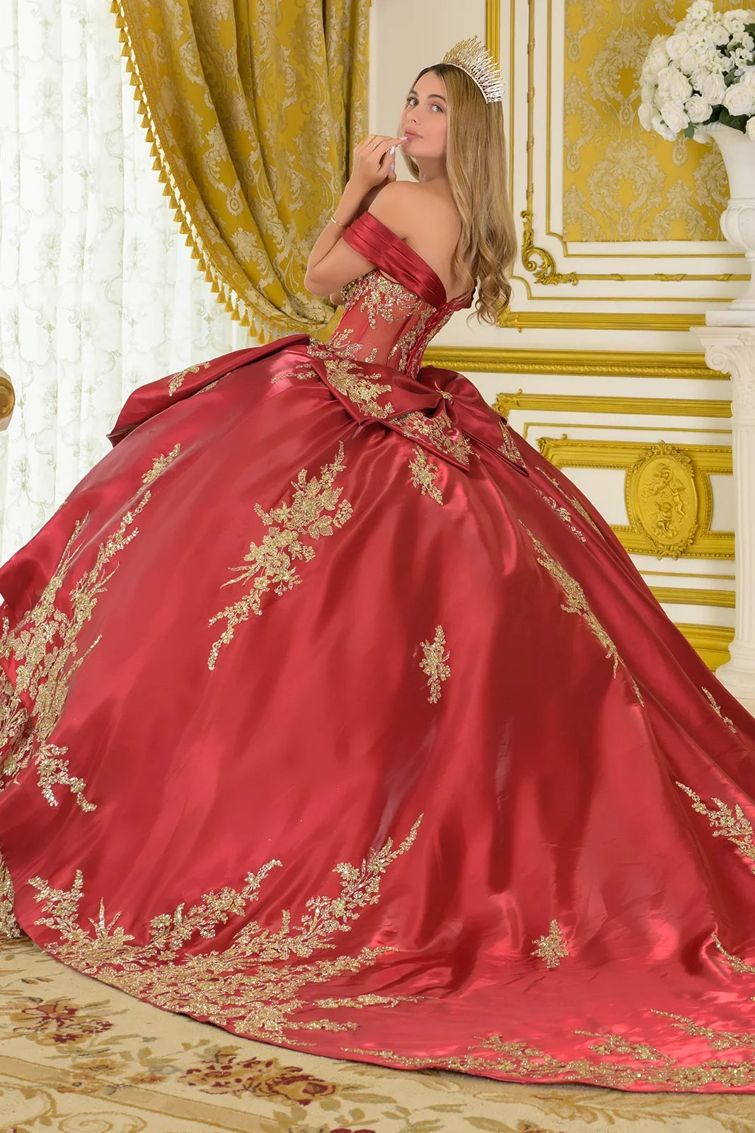 Beaded Off Shoulder Ball Gown by Elizabeth K GL3791 - product image 5