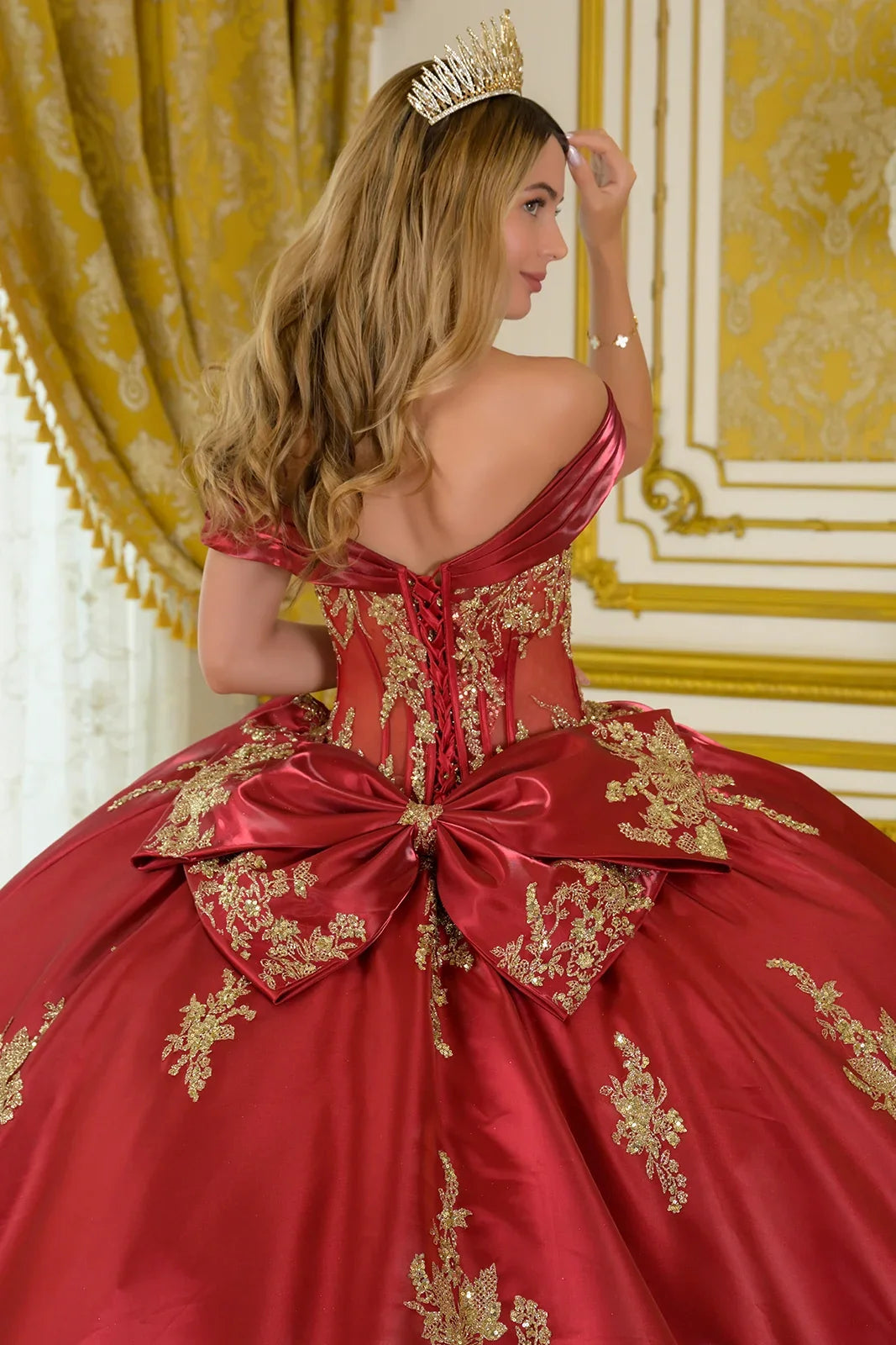 Beaded Off Shoulder Ball Gown by Elizabeth K GL3791 - product image 4