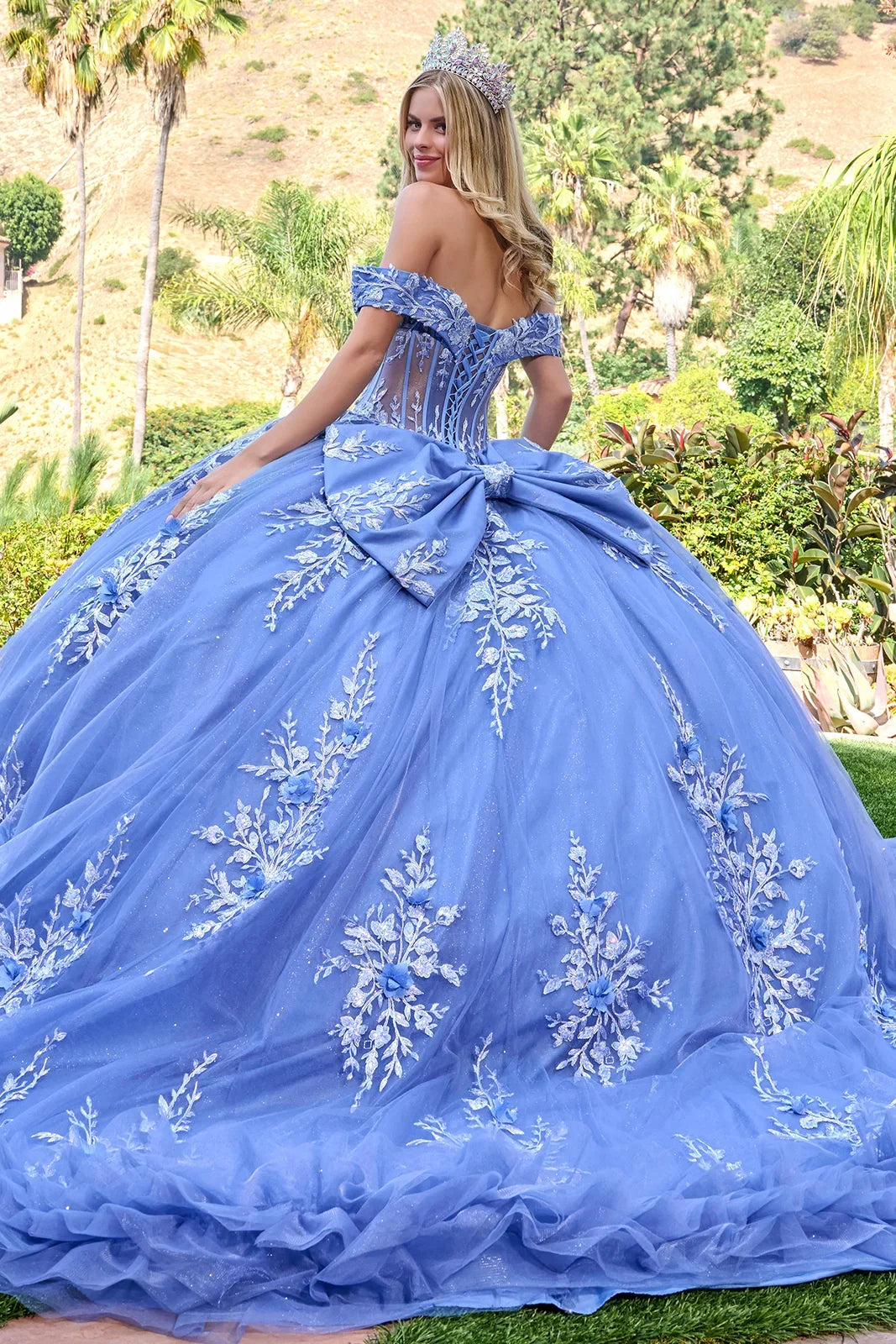 Off Shoulder Ruffled Ball Gown by Elizabeth K GL3812 - product image 2