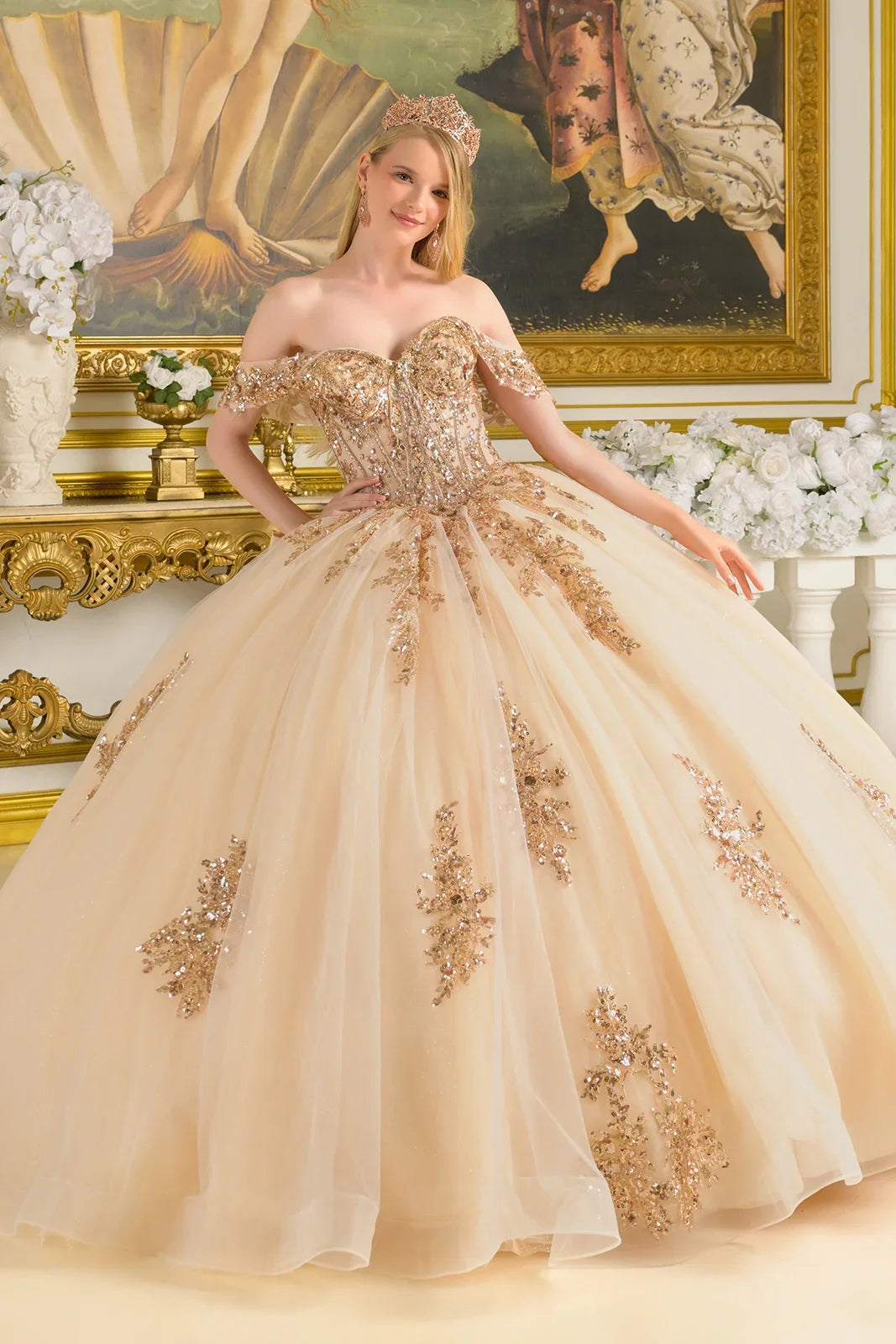 Off Shoulder Ball Gown by Elizabeth K GL3816 - product image 1
