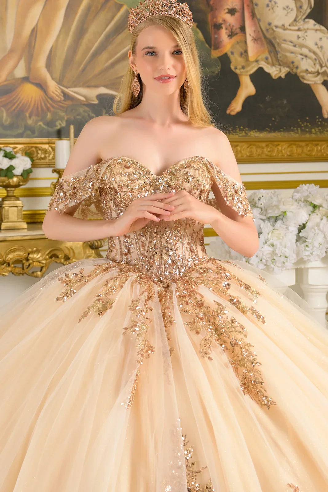 Off Shoulder Ball Gown by Elizabeth K GL3816 - product image 3