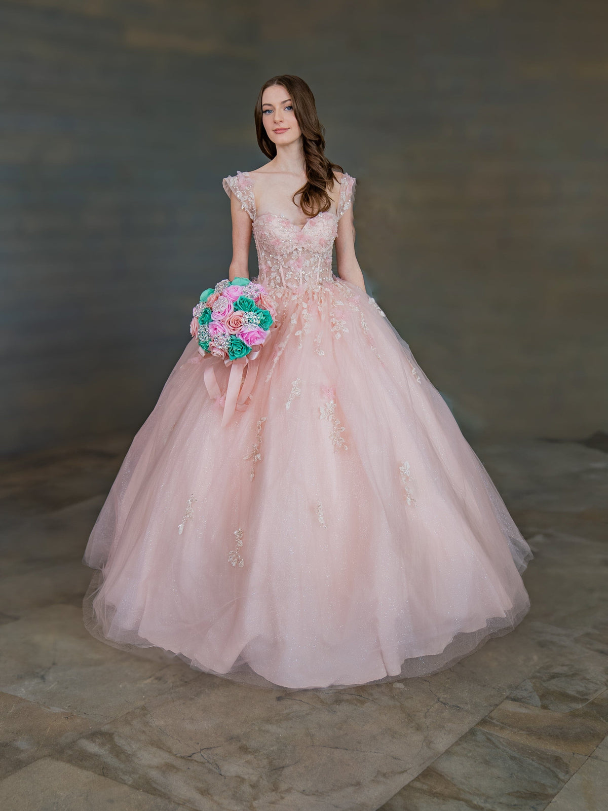 Glitter Off Shoulder Ball Gown by Cinderella Couture 8033J - product image 10