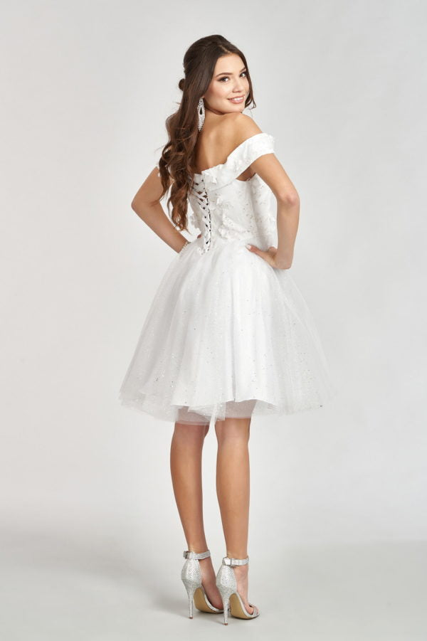 Glitter Print Short Off Shoulder Dress by Elizabeth K GS1978 - product image 14