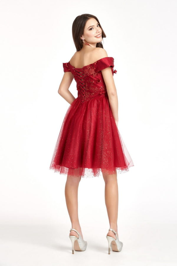 Glitter Print Short Off Shoulder Dress by Elizabeth K GS1978 - product image 10