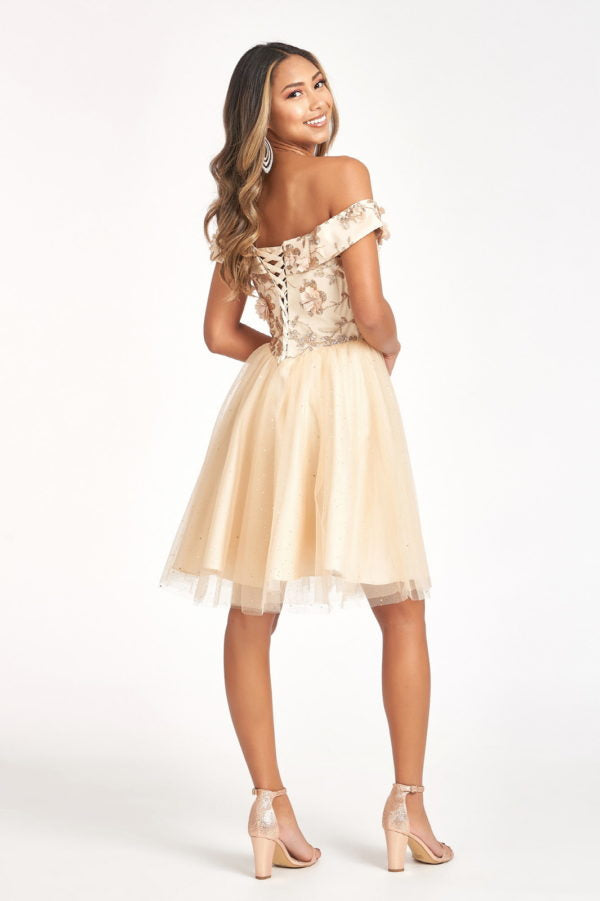 Glitter Print Short Off Shoulder Dress by Elizabeth K GS1978 - product image 6
