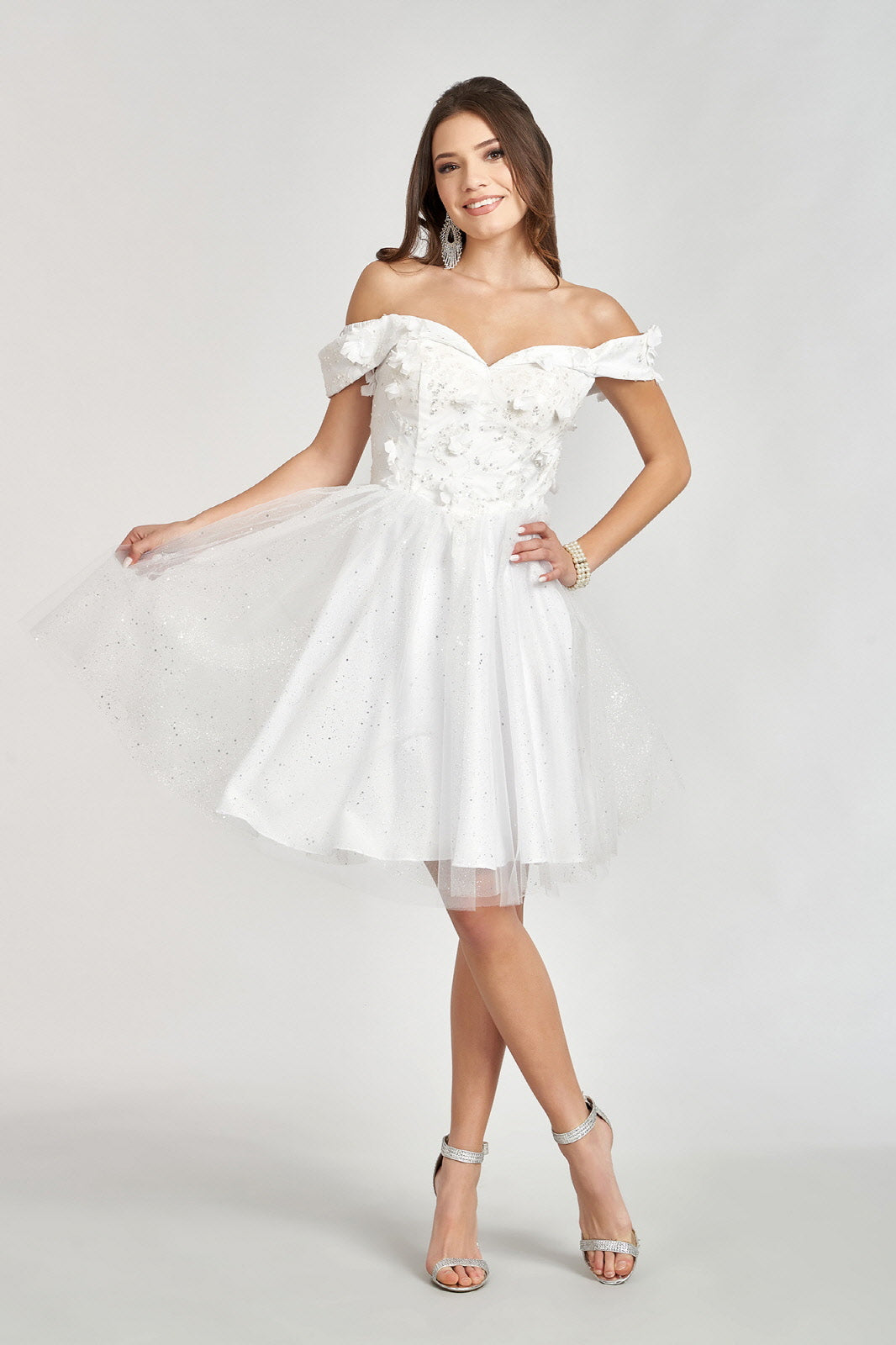 Glitter Print Short Off Shoulder Dress by Elizabeth K GS1978 - product image 13