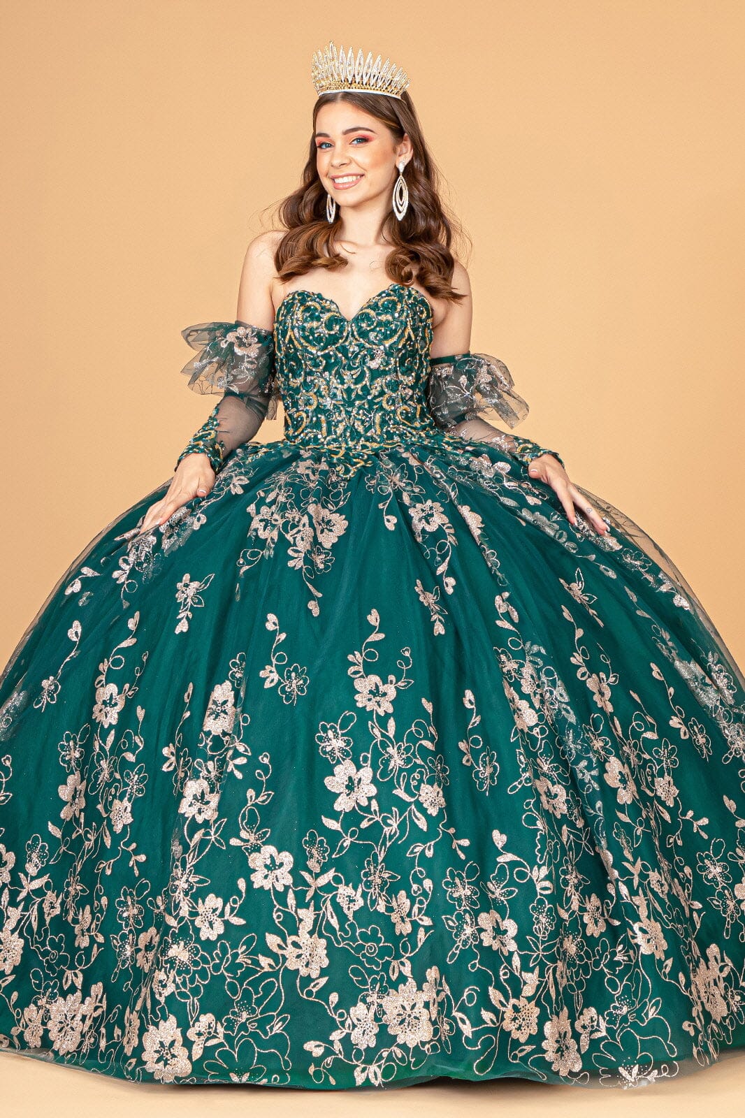 Glitter Print Strapless Ball Gown by Elizabeth K GL1944 - product image 1