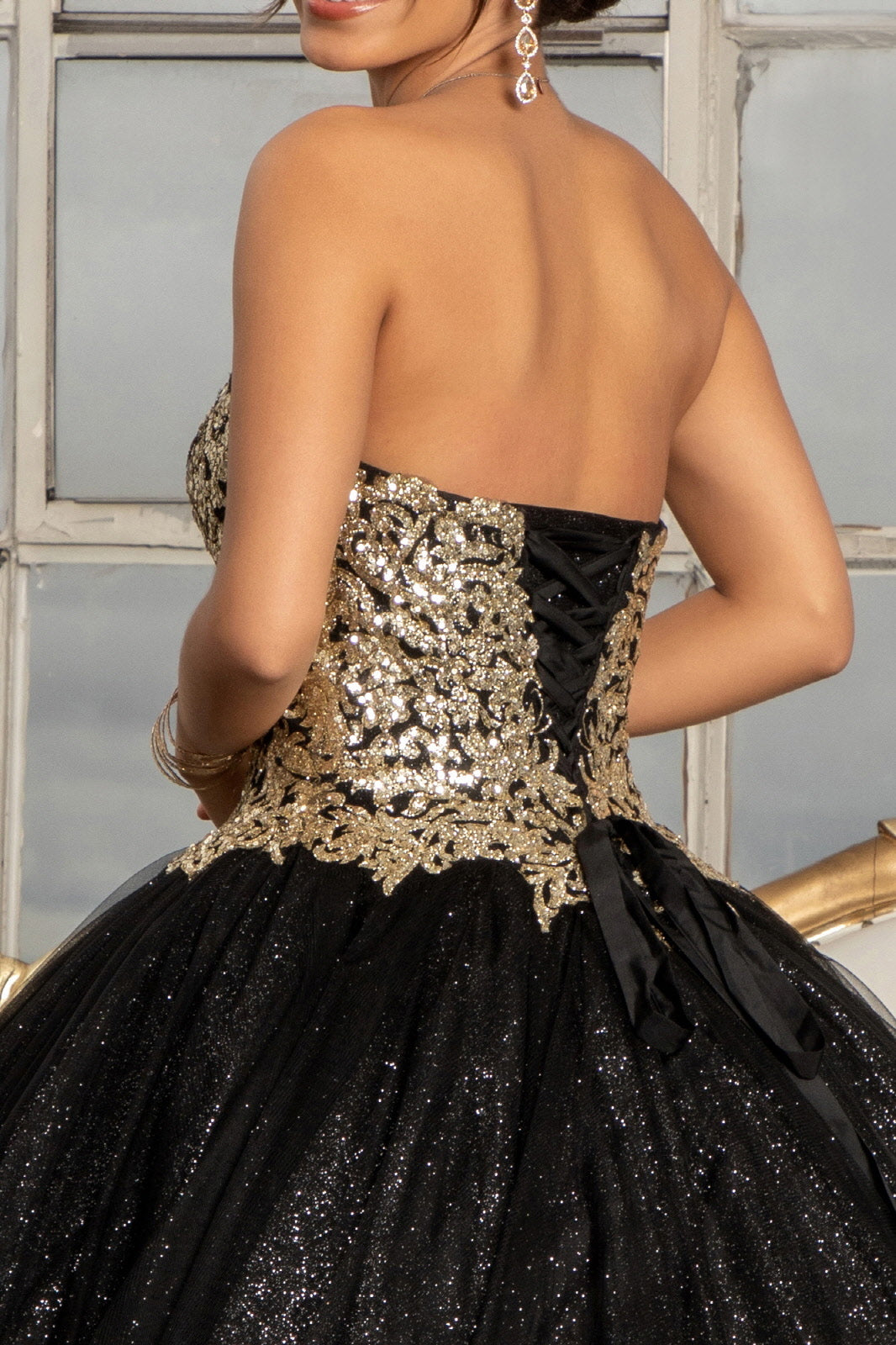 Glitter Strapless Ball Gown by Elizabeth K GL3022 - product image 4