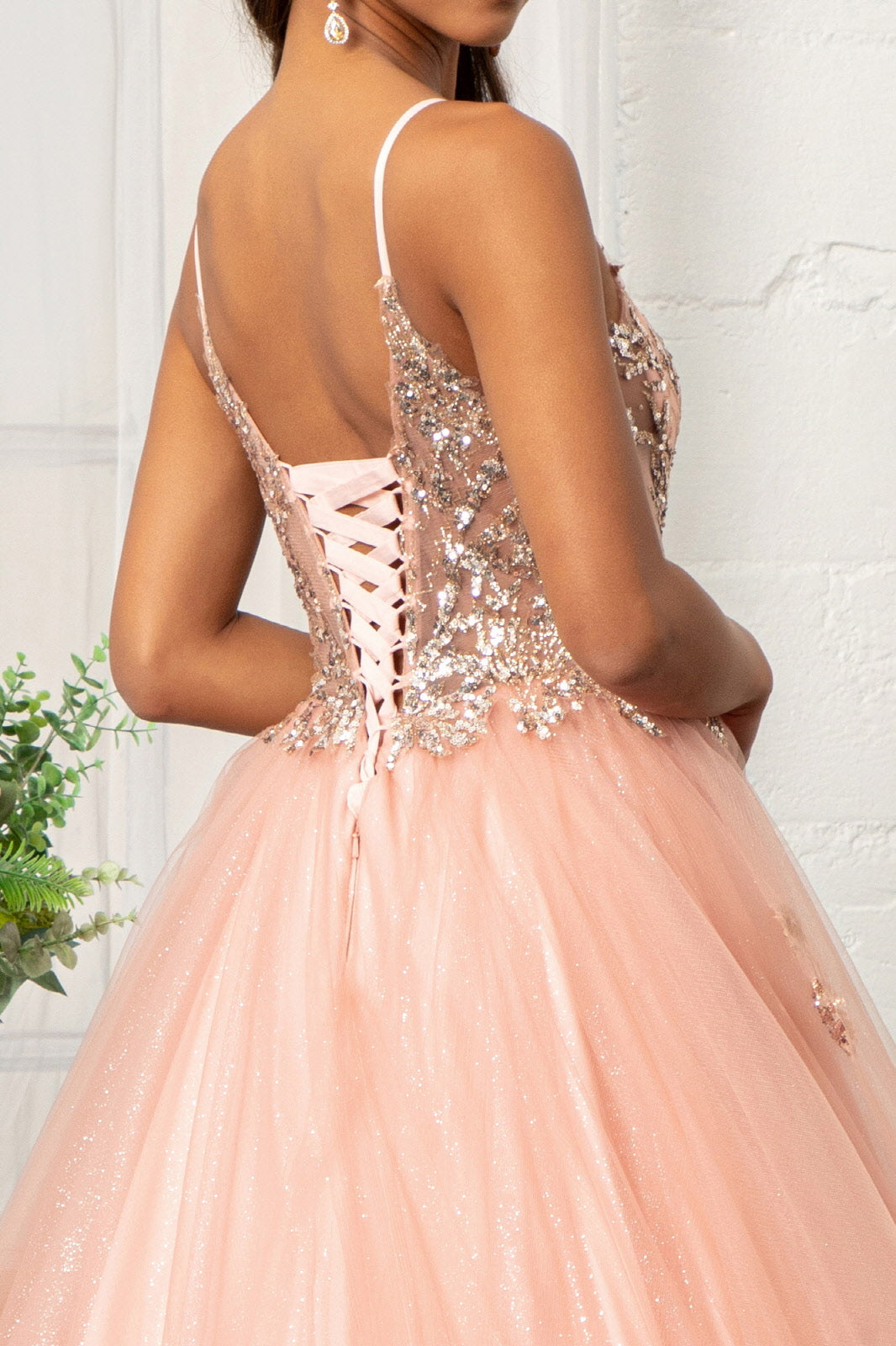 Glitter V-Neck Ball Gown by Elizabeth K GL3021 - product image 10