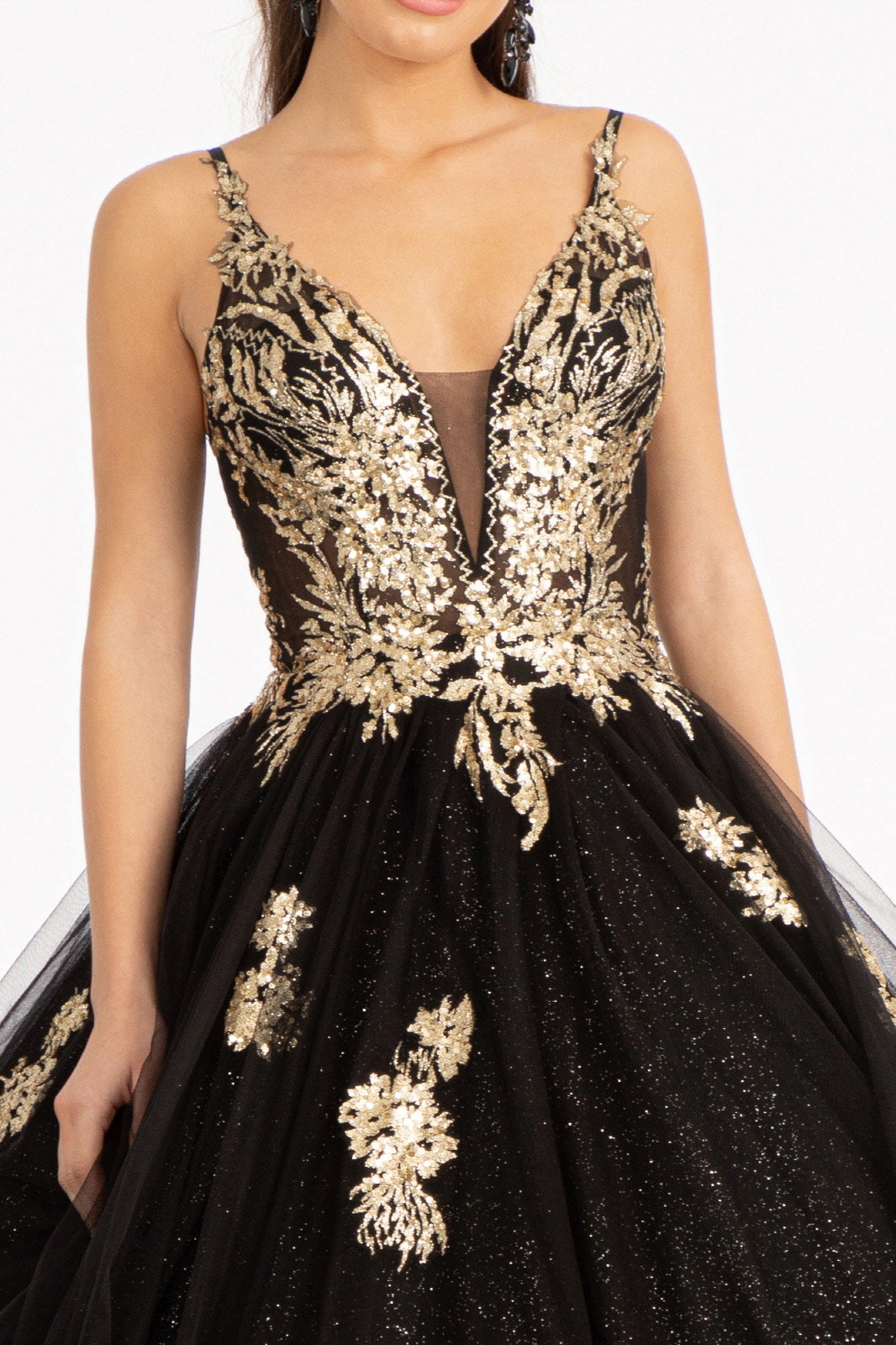 Glitter V-Neck Ball Gown by Elizabeth K GL3021 - product image 3